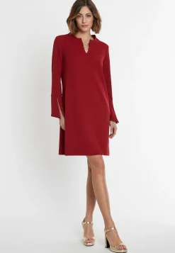 Fashion Ana Alcazar Elegantes Kleid Sinosa Bordeaux