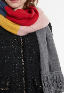 Discount Ana Alcazar Langer XXL Fransenschal Block-Coloured