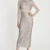 Hot Ana Alcazar Maxikleid Tafia Silber