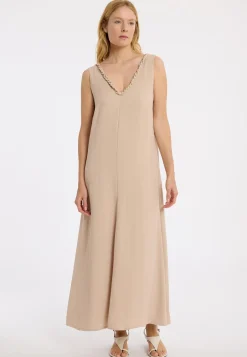 New Ana Alcazar Maxikleid Zamia Beige