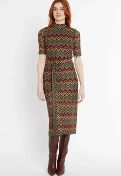 Fashion Ana Alcazar Midi Strickkleid Sumia Mehrfarbig
