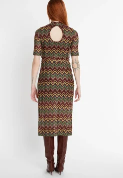 Fashion Ana Alcazar Midi Strickkleid Sumia Mehrfarbig