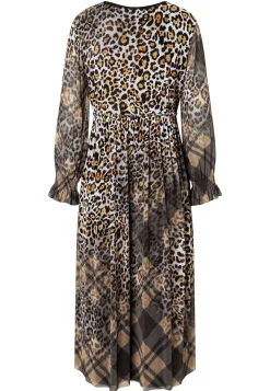 Fashion Ana Alcazar Midikleid Hilla Braun