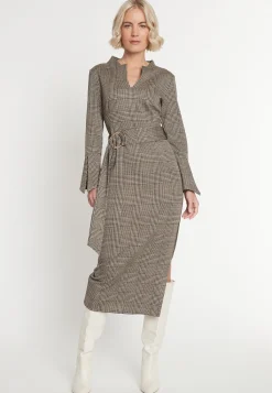 Online Ana Alcazar Midikleid Miale Beige