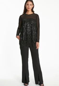 Fashion Ana Alcazar Paillettentop Tabine Schwarz